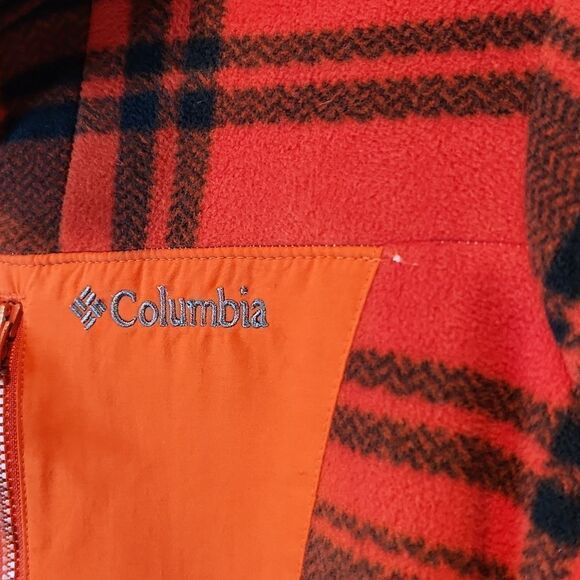 Columbia Women's Red Plaid Fleece Lined Jacket Coat Ladies Size Small NICE!! - Picture 6 of 13